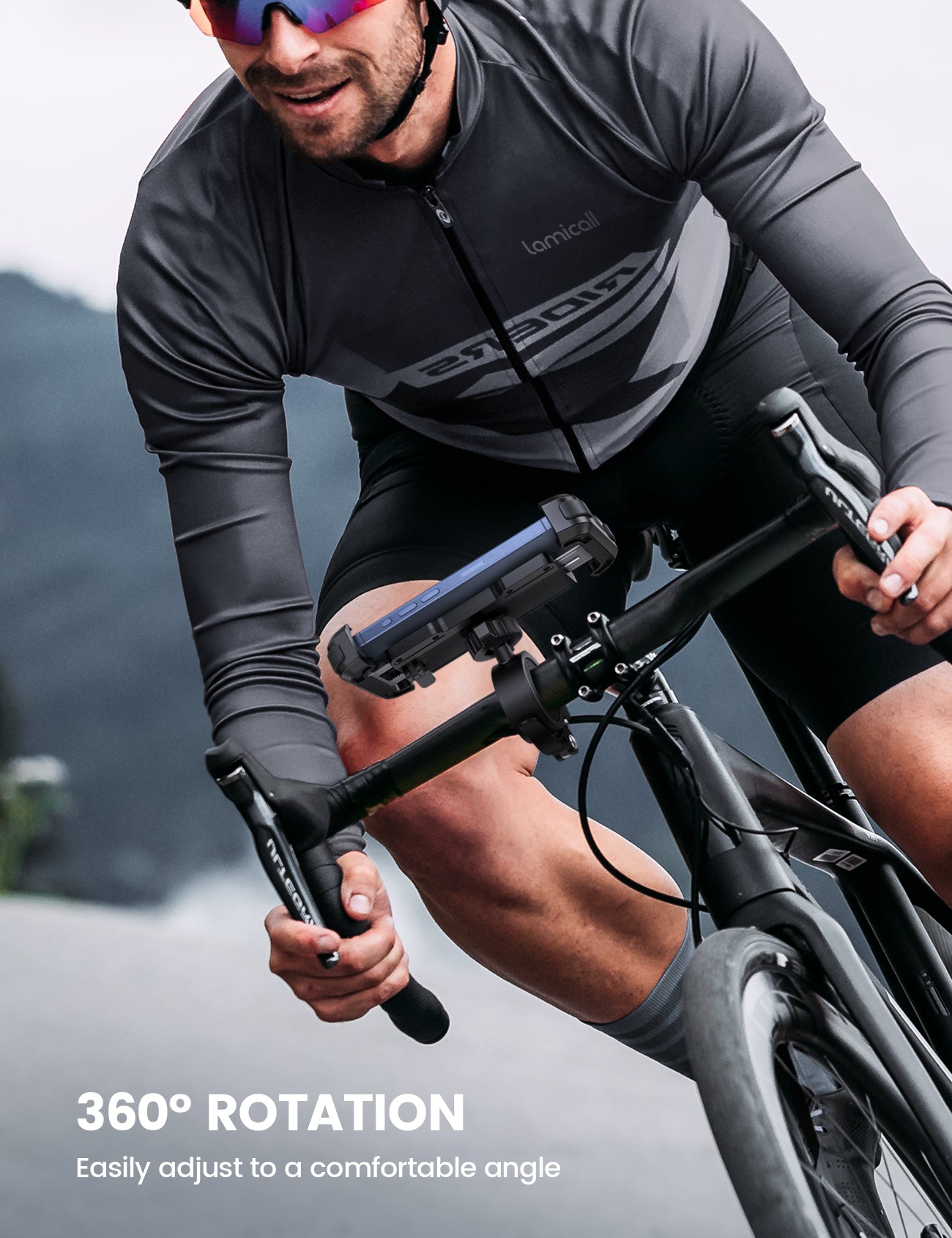 Lamicall Phone Holder for Handlebar with Reinforced Arm