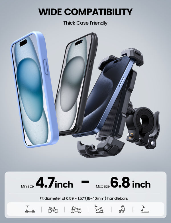 Lamicall Phone Holder for Handlebar with Reinforced Arm
