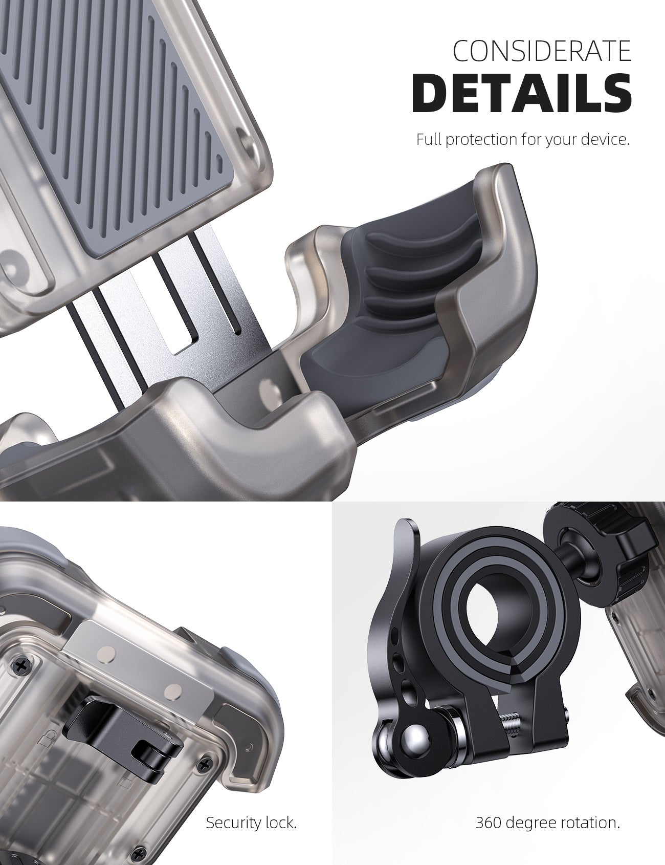 Lamicall Phone Holder for Handlebar with Reinforced Arm
