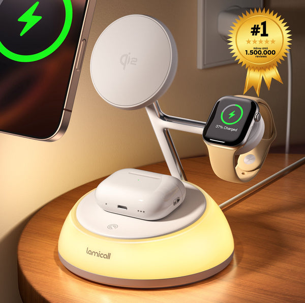 Lamicall T8L Desktop Wireless Charger Qi2 3-in-1