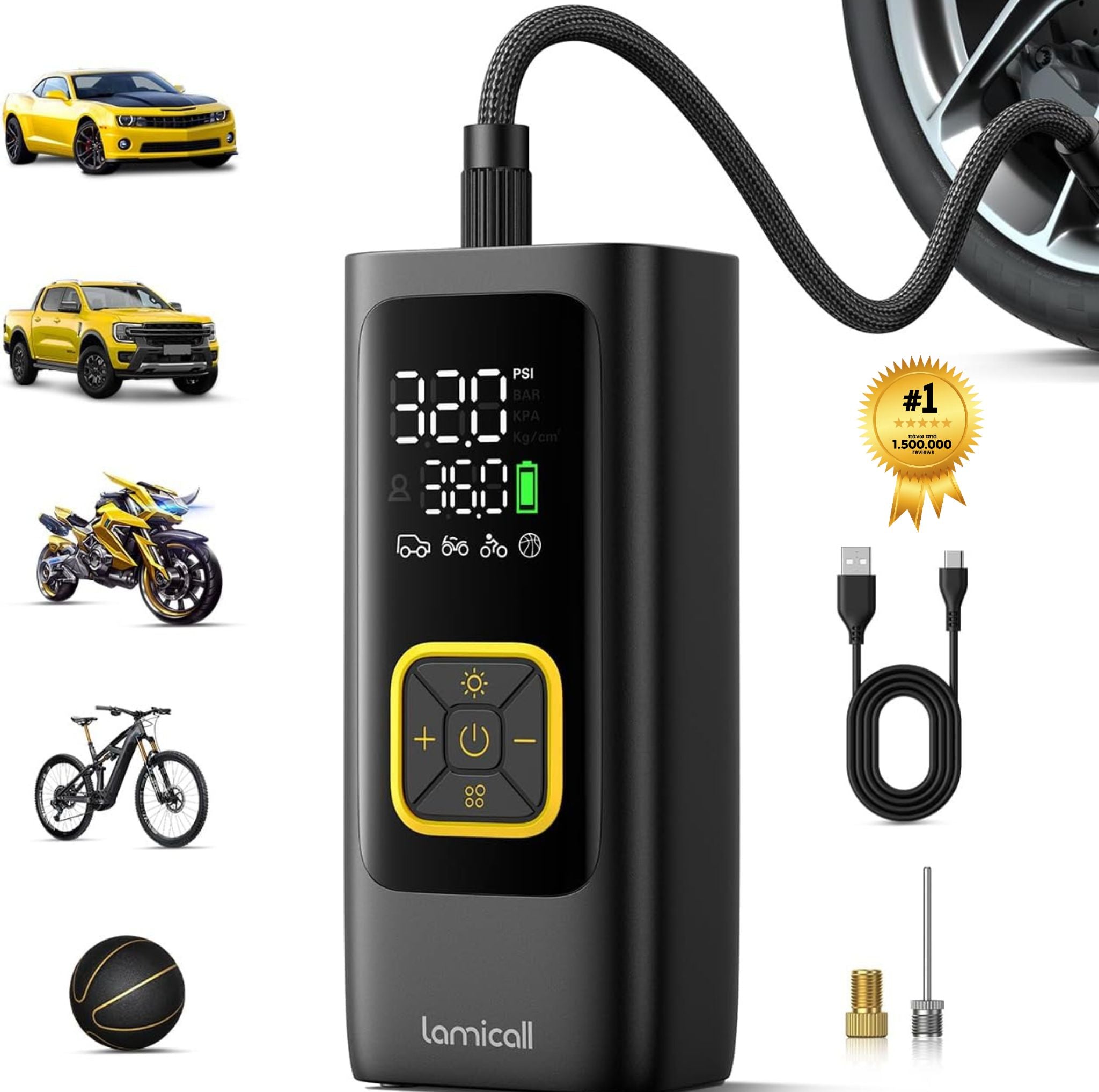 Lamicall VHEP02 Portable Electric Tyre Inflator