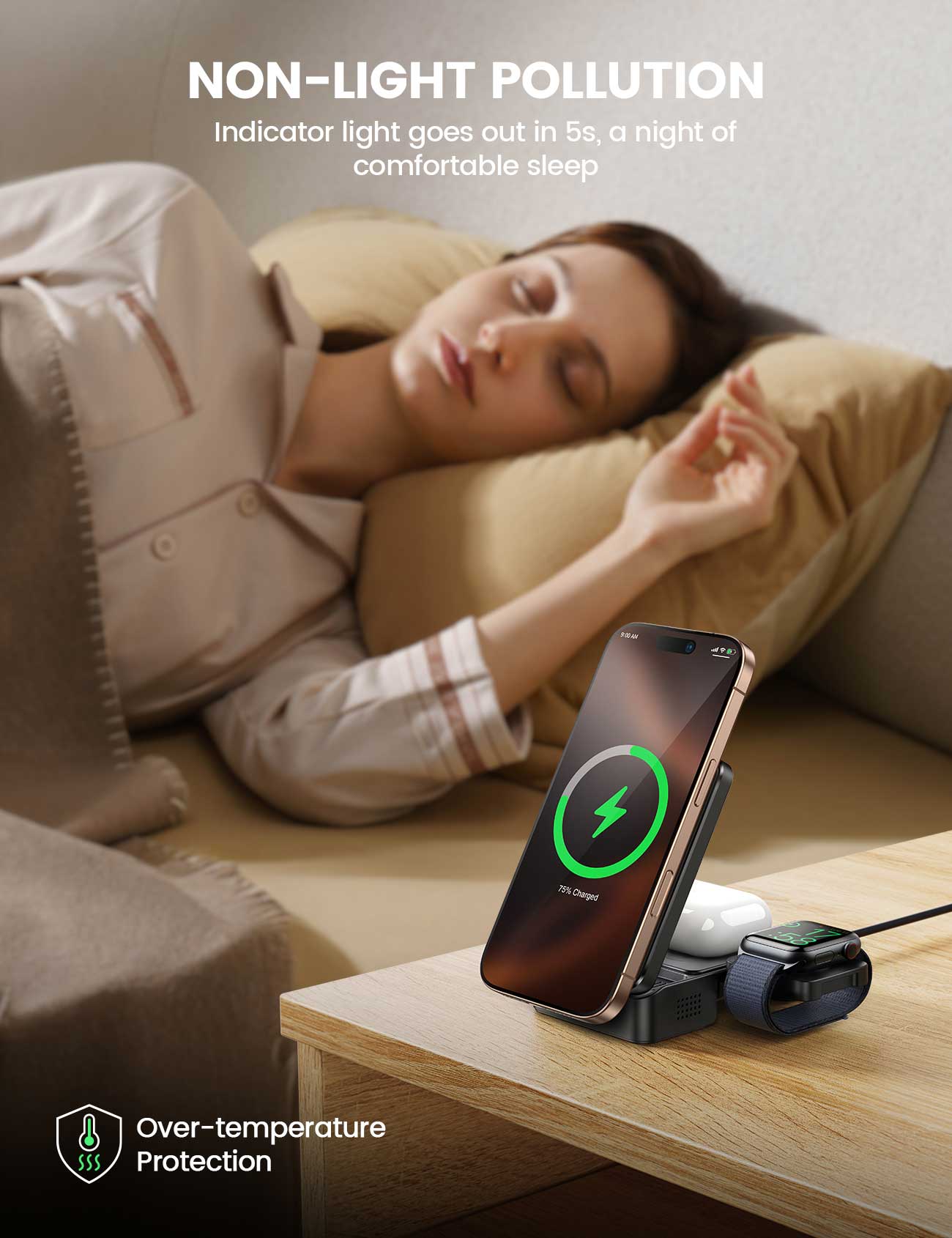 Lamicall T10 Foldable 3 in 1 Wireless Charging Station for Apple MagSafe