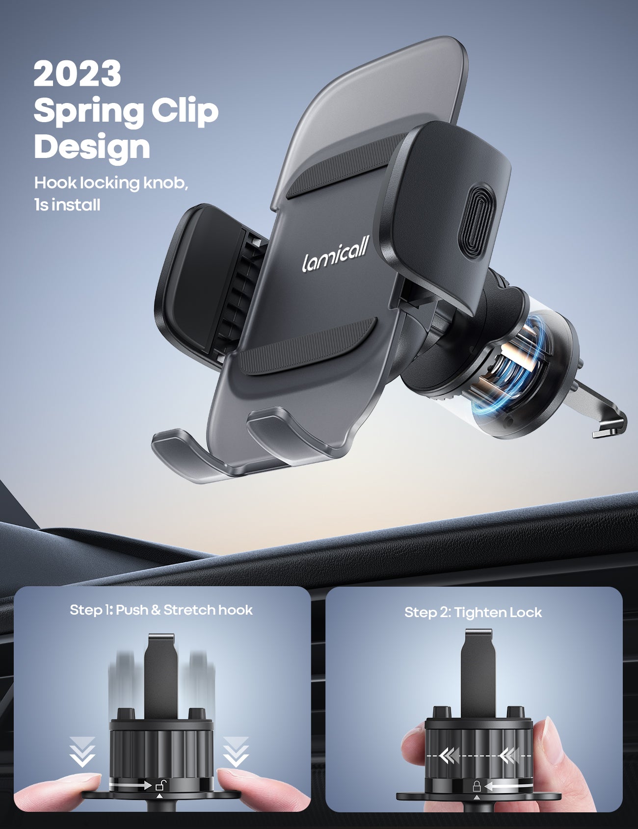 Lamicall CV09 Βάση Κινητού για Αυτοκίνητο