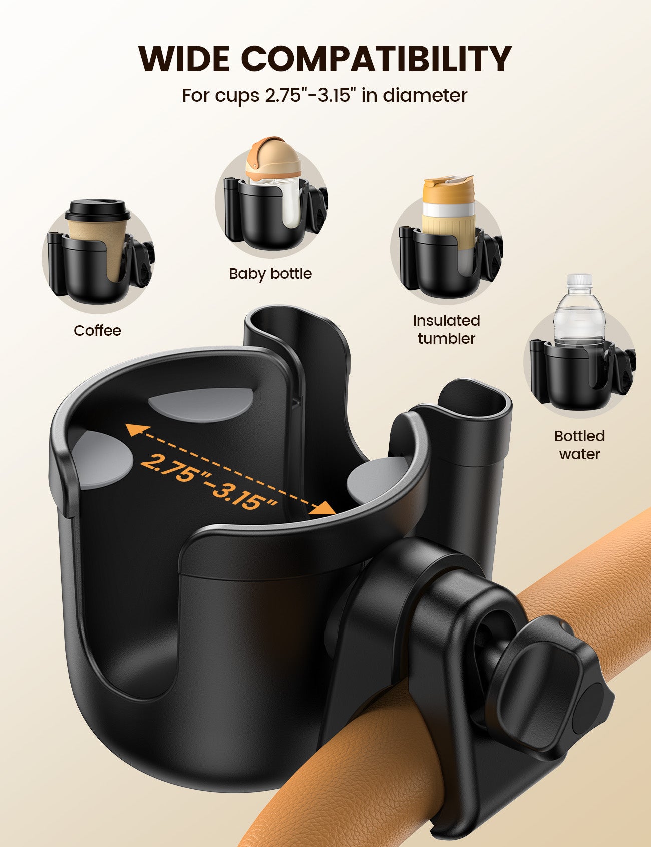 Lamicall BCSW04  Βάση 2-1 για Ποτήρι και Κινητό για Τιμόνι/Ποδήλατο