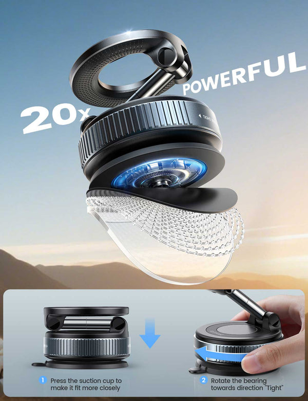 Lamicall STCD10 Magnetic Car Phone Mount with Rotating Strong Suction Cup