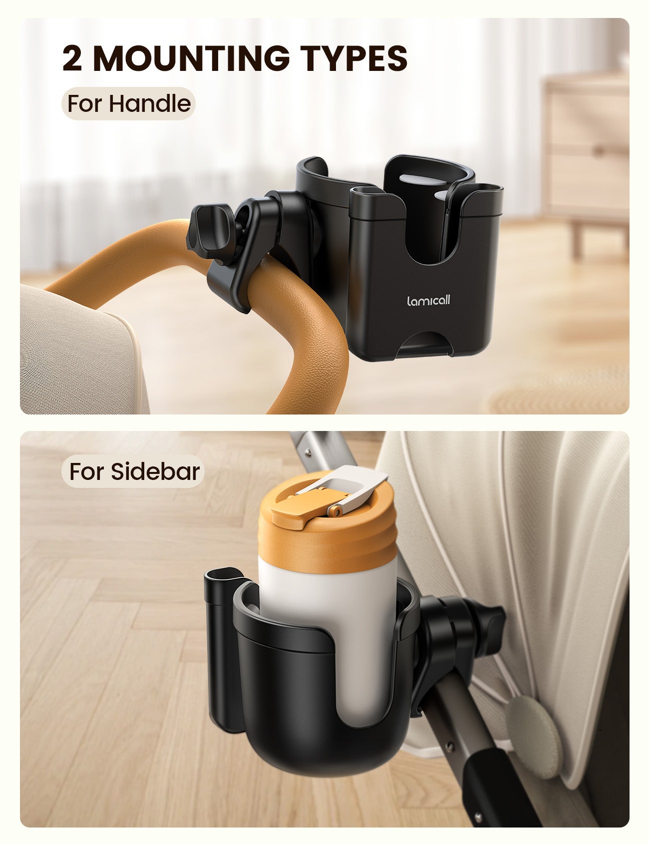 Lamicall BCSW04  Βάση 2-1 για Ποτήρι και Κινητό για Τιμόνι/Ποδήλατο