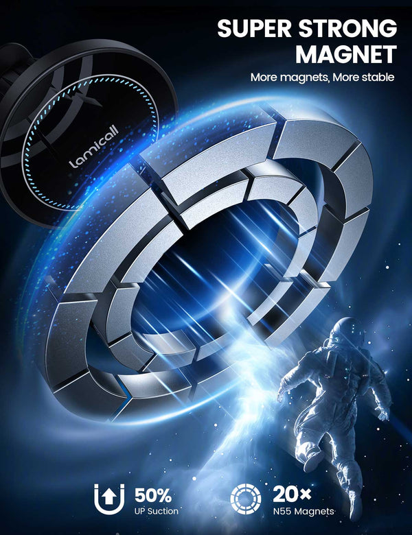 Lamicall STCV09 Μαγνητική Βάση Αυτοκινήτου (Magsafe) με Ασύρματη φόρτιση