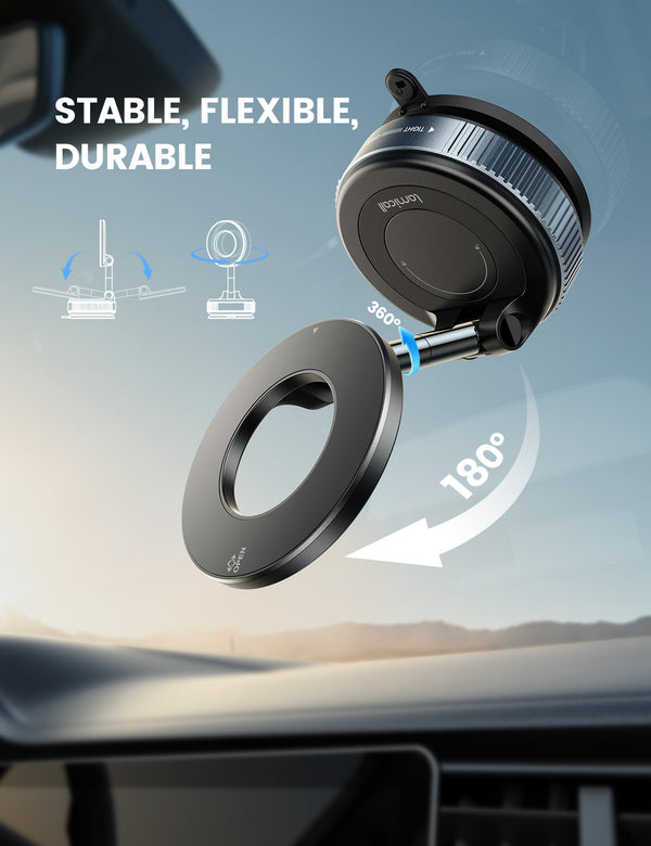 Lamicall STCD10 Magnetic Car Phone Mount with Rotating Strong Suction Cup