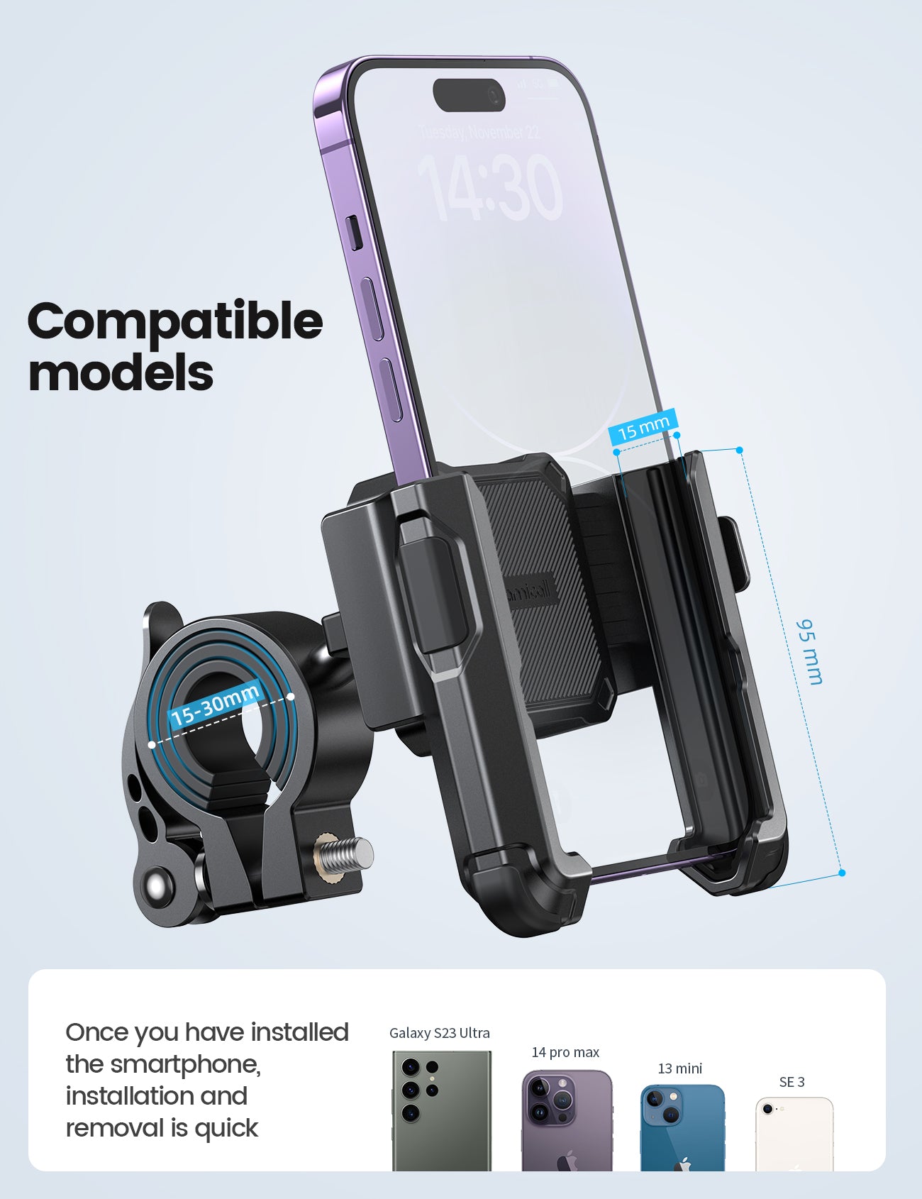 Lamicall Phone Holder with Mirror Support – Suitable for Camera Use
