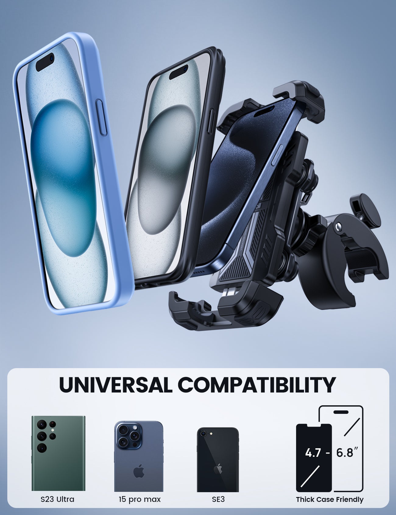 Lamicall Shock Absorbing Phone Holder for Handlebar 