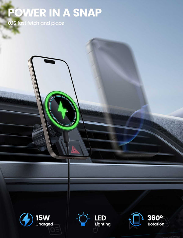 Lamicall STCV09 Μαγνητική Βάση Αυτοκινήτου (Magsafe) με Ασύρματη φόρτιση