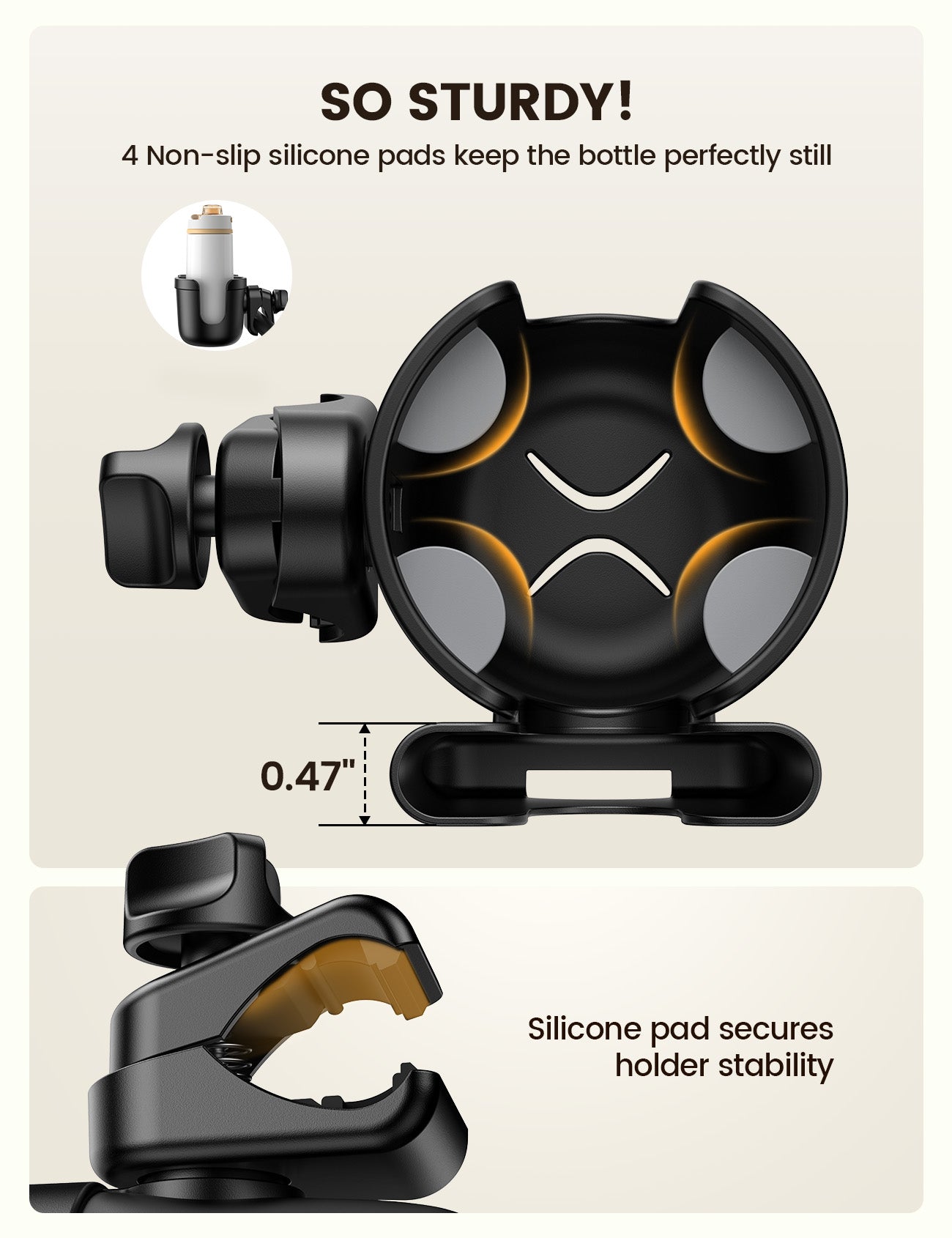 Lamicall BCSW04  Βάση 2-1 για Ποτήρι και Κινητό για Τιμόνι/Ποδήλατο