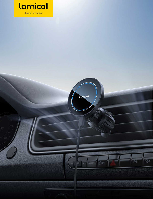 Lamicall STCV09 Μαγνητική Βάση Αυτοκινήτου (Magsafe) με Ασύρματη φόρτιση