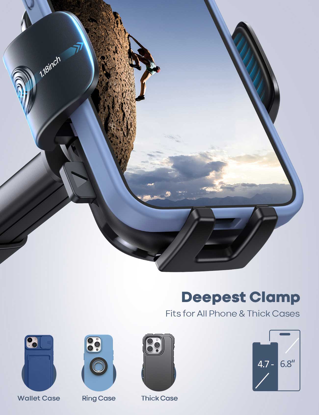 Lamicall STCD05 Car Phone Holder (Turret Holder) 360° with Strong Suction Cup