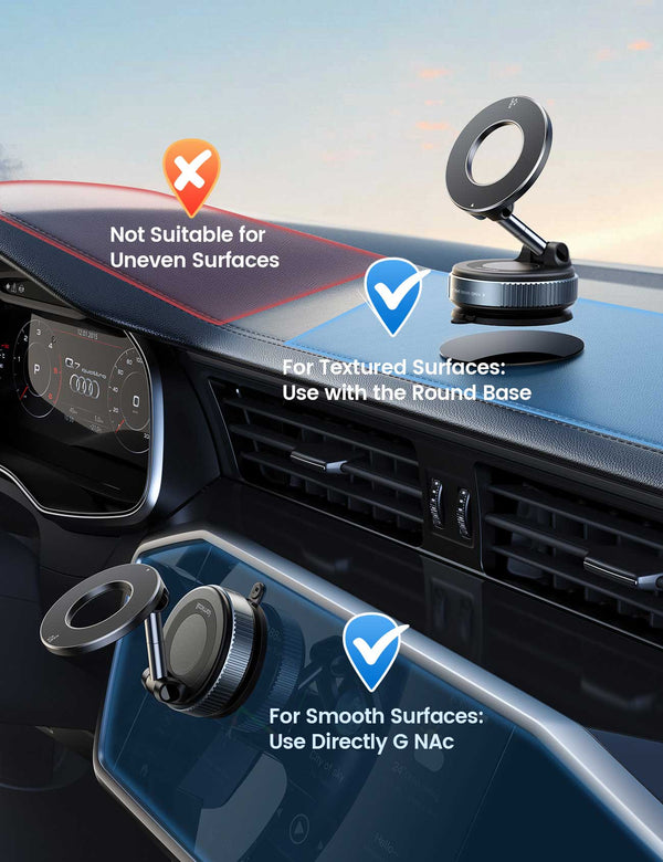 Lamicall STCD10 Magnetic Car Phone Mount with Rotating Strong Suction Cup