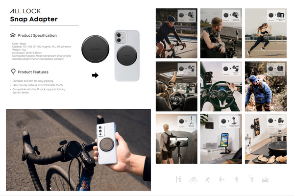 Lamicall All Lock AL10 Universal Phone Adapter (Snap Adaptor)